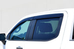 Taped-on window deflectors For Chevrolet Silverado - GMC Sierra Crew Cab 2019-2024 with Black Trim