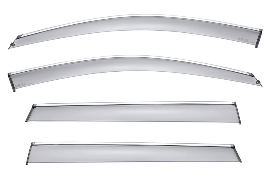 WellVisors Side Window Deflectors Jeep Cherokee 1421 With Chrome Trim WELLvisors
