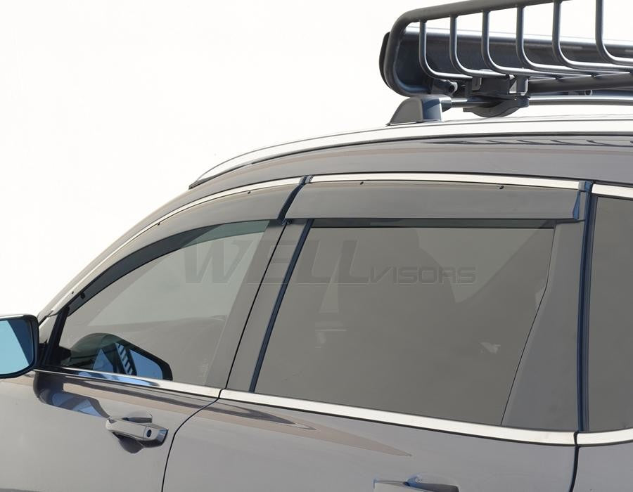 WellVisors Side Window Deflectors Honda CRV 2017+ with Chrome Trim