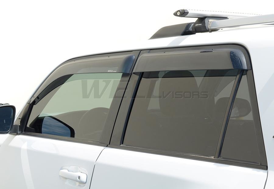 4pc Dark Smoke Window Visors / Vent Shades For Toyota 4Runner 1990-1995 – Glossy Acrylic, Adhesive Mount