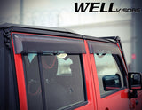 Taped-on window deflectors For Jeep Wrangler JKU Unlimited 4 Door 07-18  Premium Series