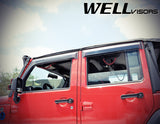 Taped-on window deflectors For Jeep Wrangler JKU Unlimited 4 Door 07-18  Premium Series