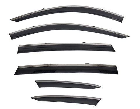 Taped-on window deflectors For Acura MDX 2022+ with Black Trim 6 pc set