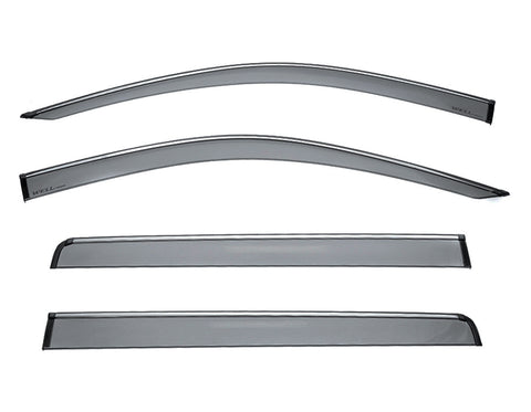 Taped-on window deflectors For Chevrolet Silverado - GMC Sierra Crew Cab 2019-2025 with Chrome Trim