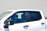 Taped-on window deflectors For Chevrolet Silverado - GMC Sierra Crew Cab 2019-2023 with Black Trim