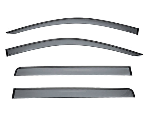Taped-on window deflectors For Chevrolet Silverado - GMC Sierra Crew Cab 2019-2025 with Black Trim