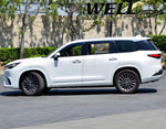 Taped-on window deflectors For Lexus TX 2024+ Toyota Grand Highlander with chrome trim