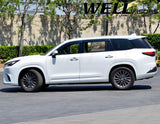 Taped-on window deflectors For Lexus TX 2024+ Toyota Grand Highlander with chrome trim