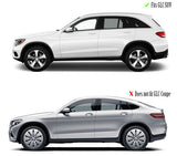 Taped-on window deflectors For Mercedes Benz X253 GLC Class 16-22 with Chrome Trim