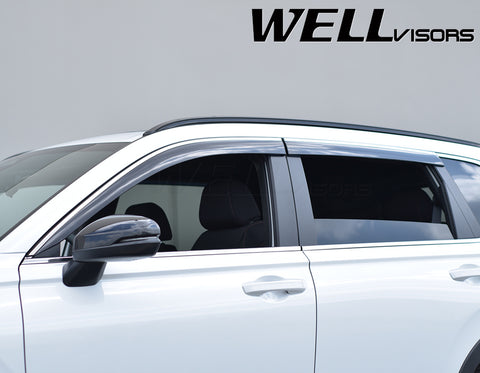 WellVisors Side Window Deflectors Honda CRV 2023+ with Chrome Trim