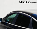 Taped-on window deflectors For Hyundai Sonata sedan 2020-2024 with Chrome Trim