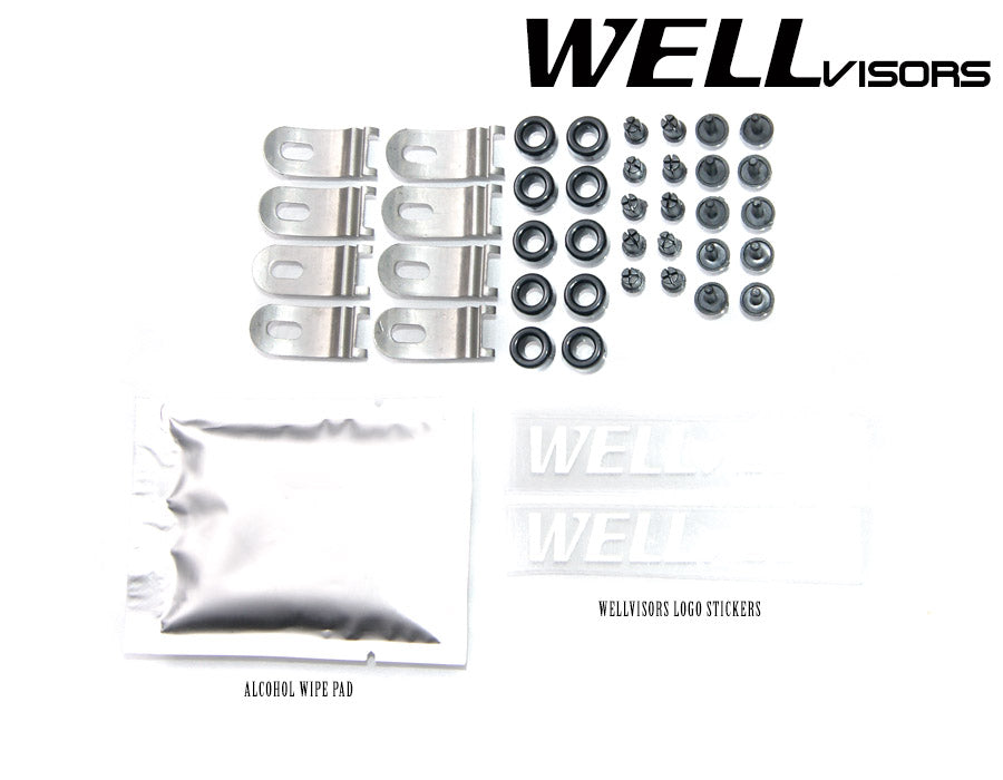 WELLvisors In-Channel Window Visors For Lexus LS430 (2001-2006) - Smoke Tint With Chrome Trim