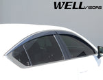 Taped-on window deflectors For Lexus IS300 IS350 F Sport 2021+ with Chrome Trim