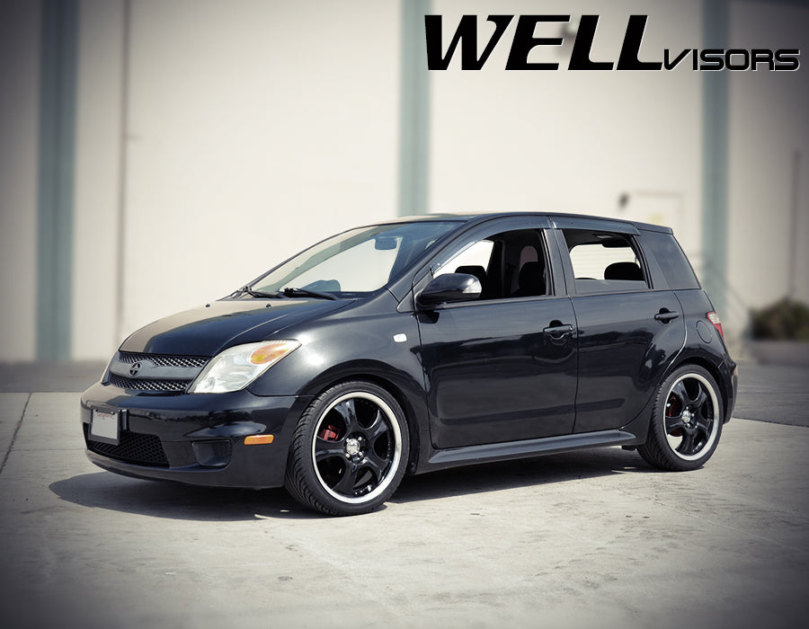 WellVisors Window Visors For 2004-2007 Scion XA - Smoke Polycarbonate Sun & Rain Deflectors