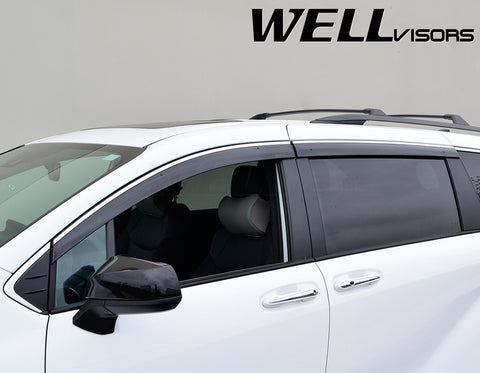 Taped-on window deflectors For Toyota Sienna 2021+ with Chrome