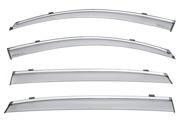 Taped-on window deflectors For Infiniti Q70L Sedan 15-19 With Chrome Trim