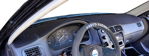 Custom Fit Dash Cover Mat For 1994-1998 Honda Del Sol - Black Polyester Carpet By RZS