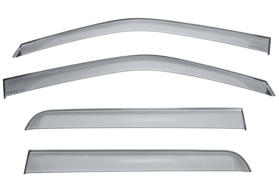 WELLvisors In-Channel Window Visors For Ford Explorer 2011-2019 - Smoke Black Trim